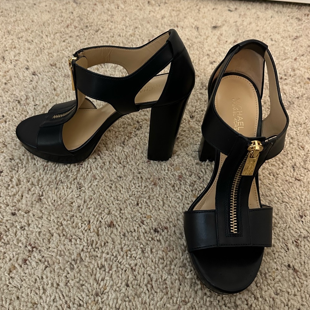 Size 5 Black Michael Kors heeled sandals